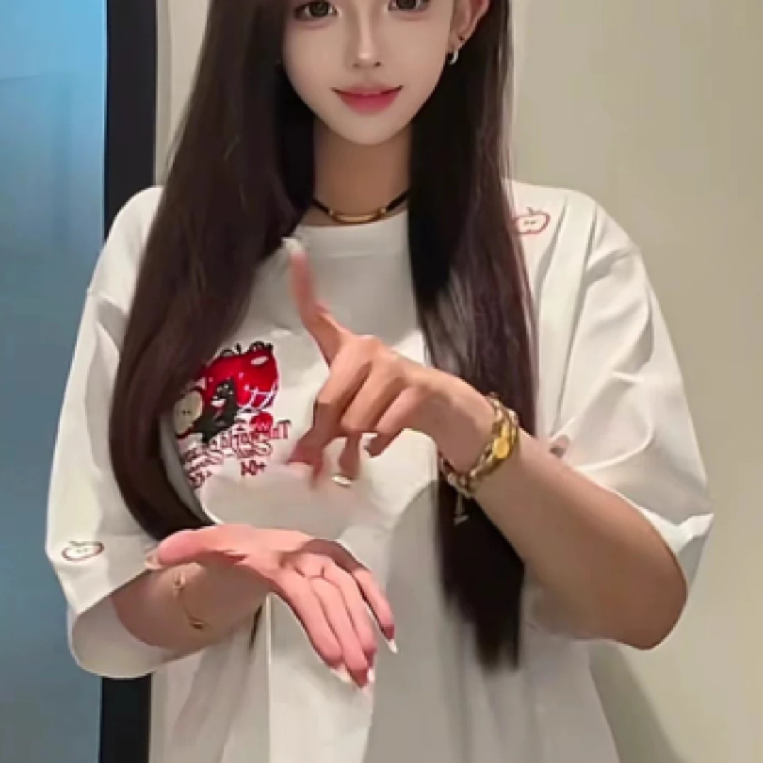 66家刺绣苹果纯棉短袖