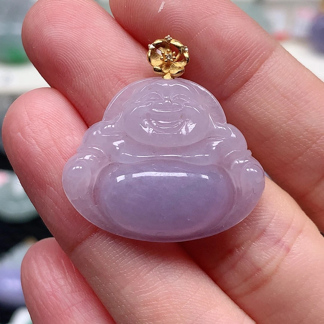 颈饰18K金镶嵌翡翠翡翠吊坠