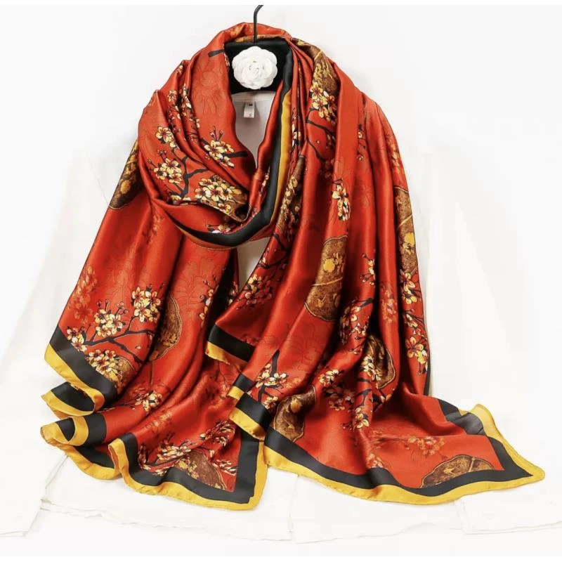 【桃花扇】 丽景缎气质丝巾百搭长巾90*180左右（1-700）