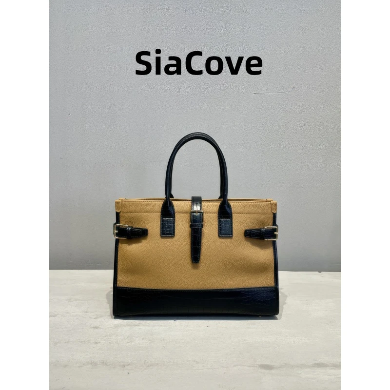 No.7【SiaCove】小众设计头层牛皮手提托特包大容量电脑包斜跨包