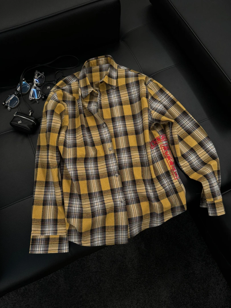 Rebornmoi【vivi老板娘】重工水洗做旧衬衫刺绣（男女同款）CY359