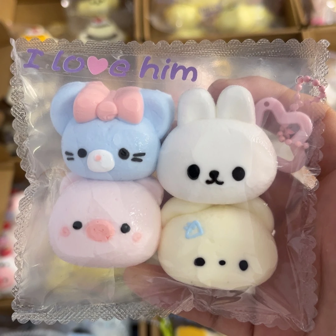 硅胶蓝色的四连小动物