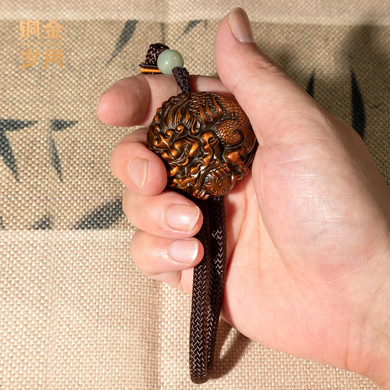 铜金岁月《貔貅》精品黄铜摆件貔貅手把件玩物把玩貔貅挂件铜摆件