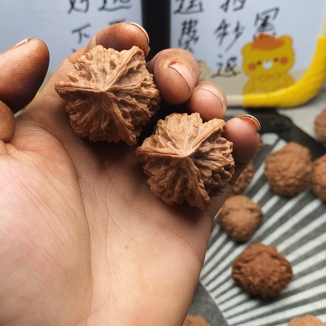 把件文玩核桃盘山三楞