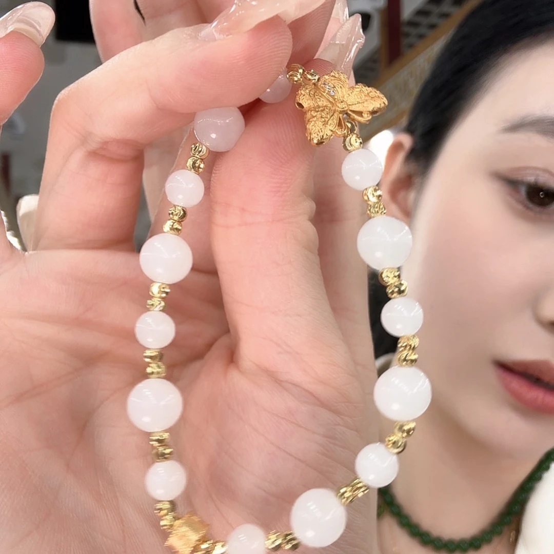 银S925镶嵌手链和田玉