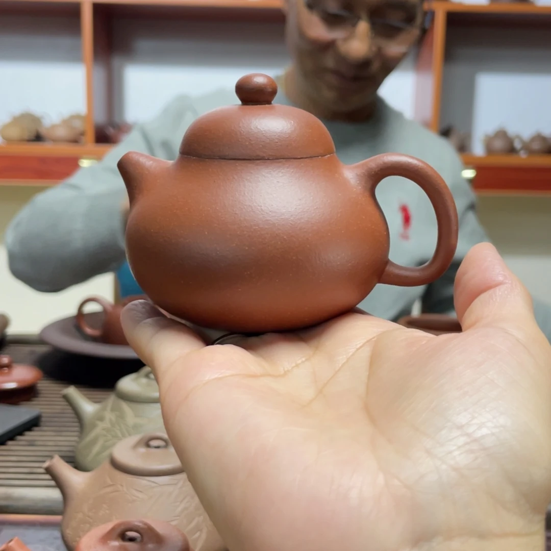 茶壶紫砂红降坡文丹150CC