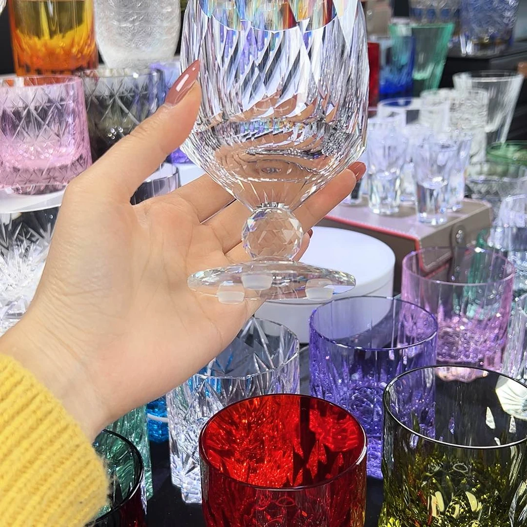 水晶厚款从*透色白兰地杯