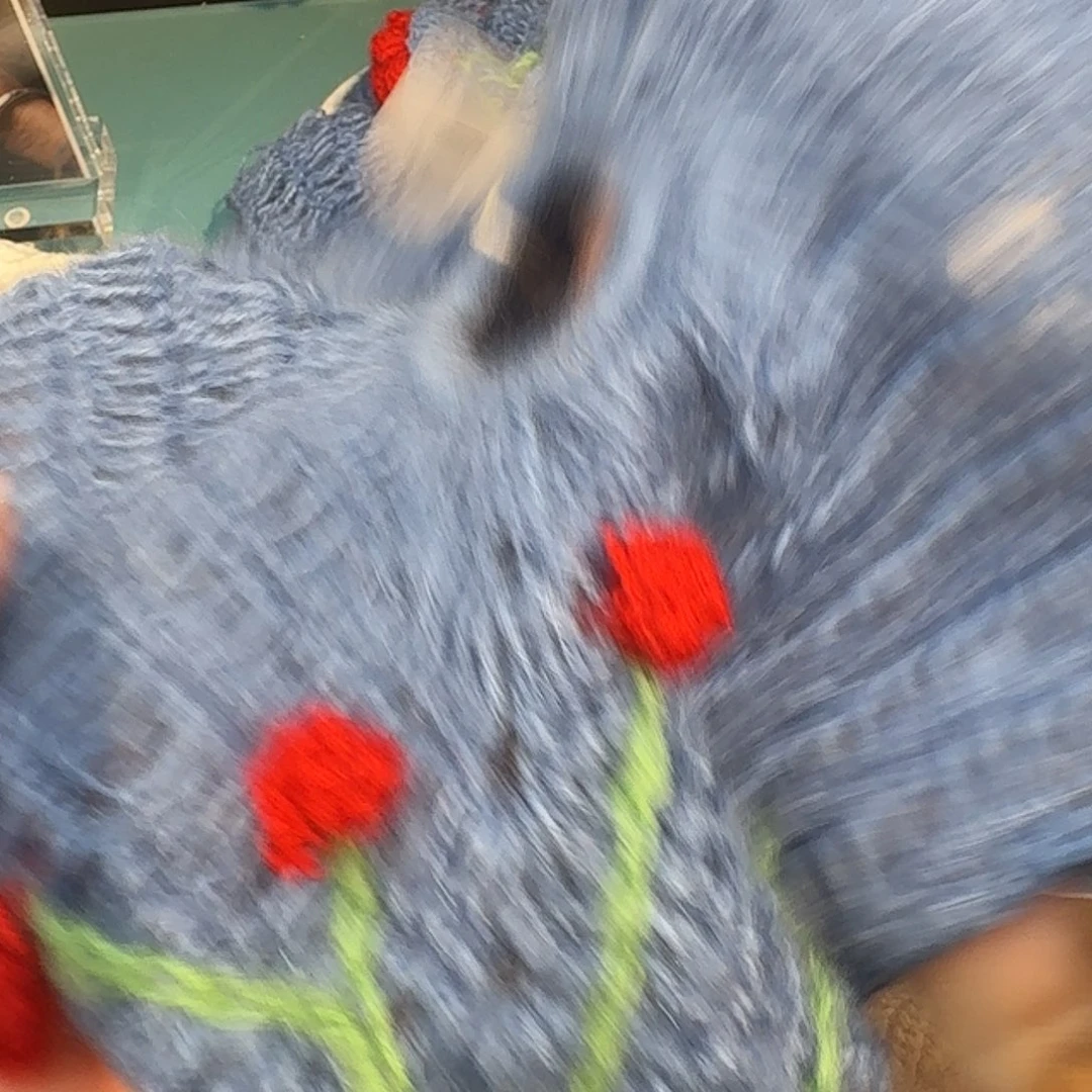 布艺非金属蓝色花花手作