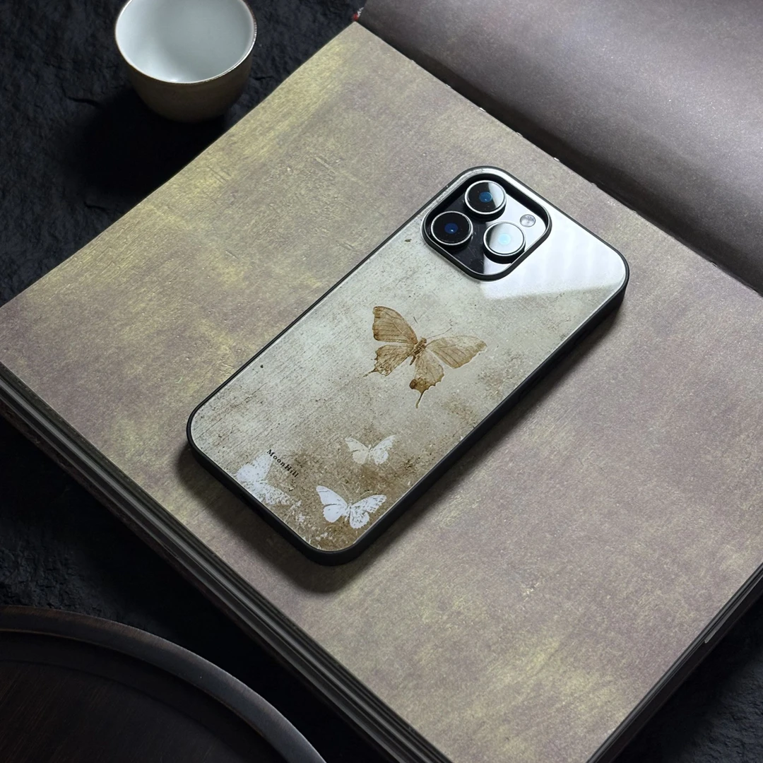 《漆园蝶梦》新中式适用于16promax苹果手机壳15promax高级感手机壳