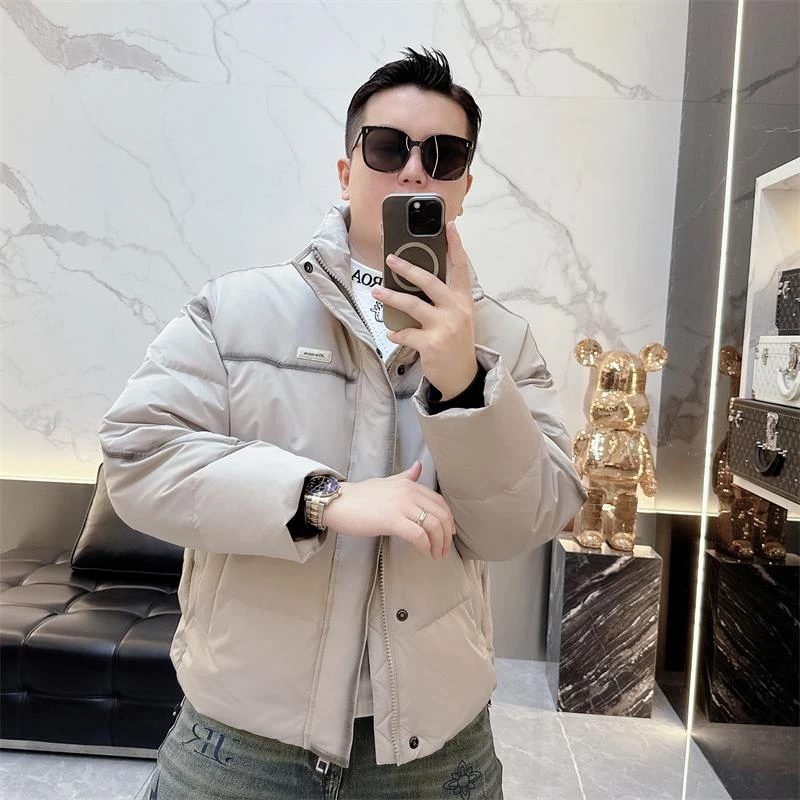 2025冬季新款男士潮流简约立领设计羽绒服男时尚修身百搭休闲外套