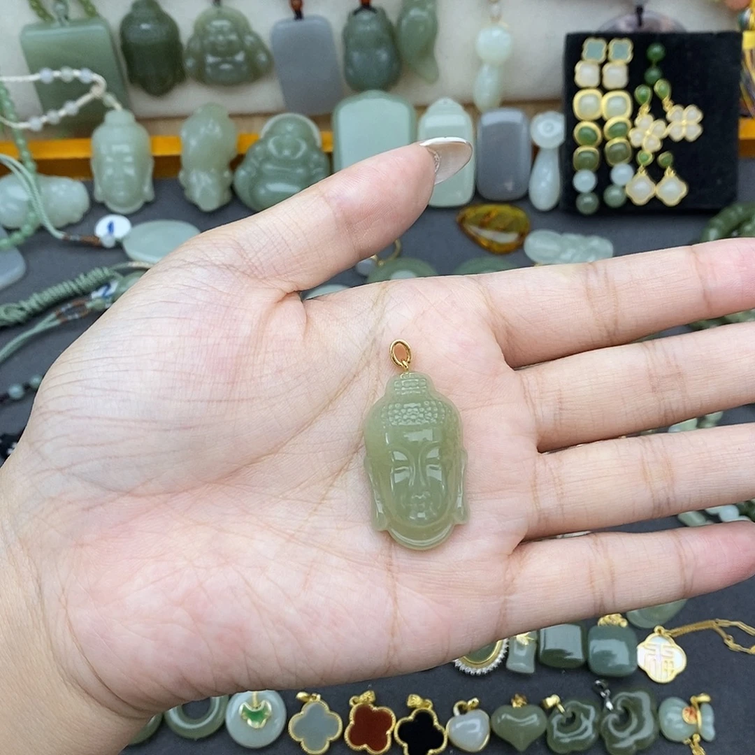 吊坠(不含链)银S925镶嵌和田玉