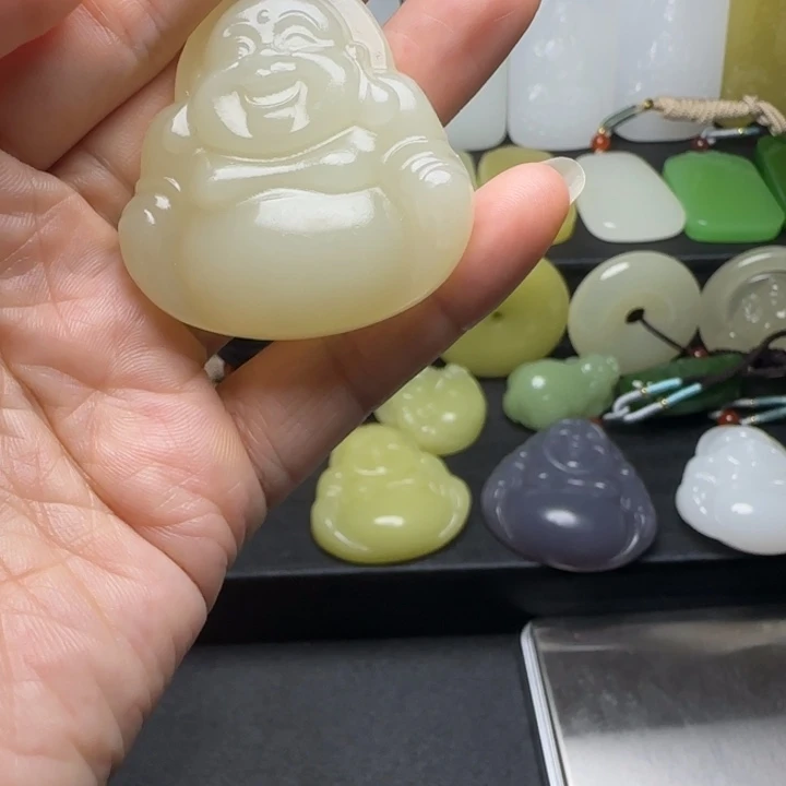 天然新疆蜂蜜水双面佛吊坠