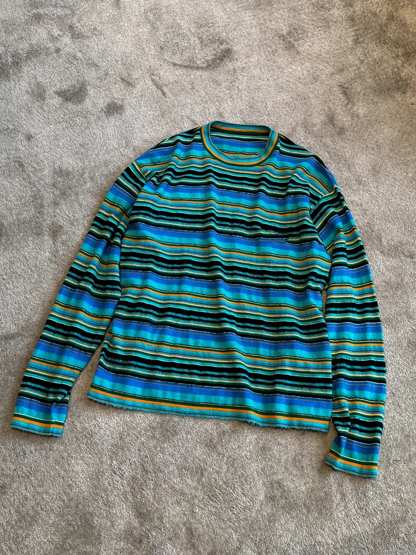 【SUNTEEZA】DR马海毛打底条纹长袖男女情侣同款