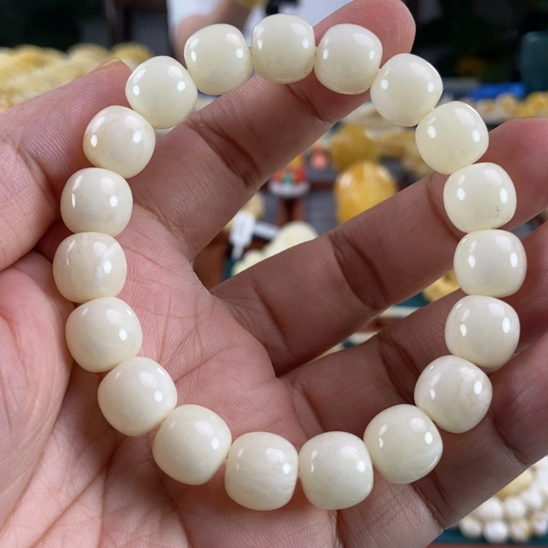 琥珀未镶嵌珠宝奇石12白蜡同料串19.71
