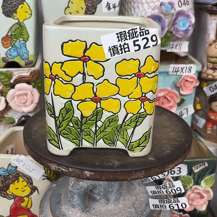 紫砂花盆粗陶材质多肉花盆529