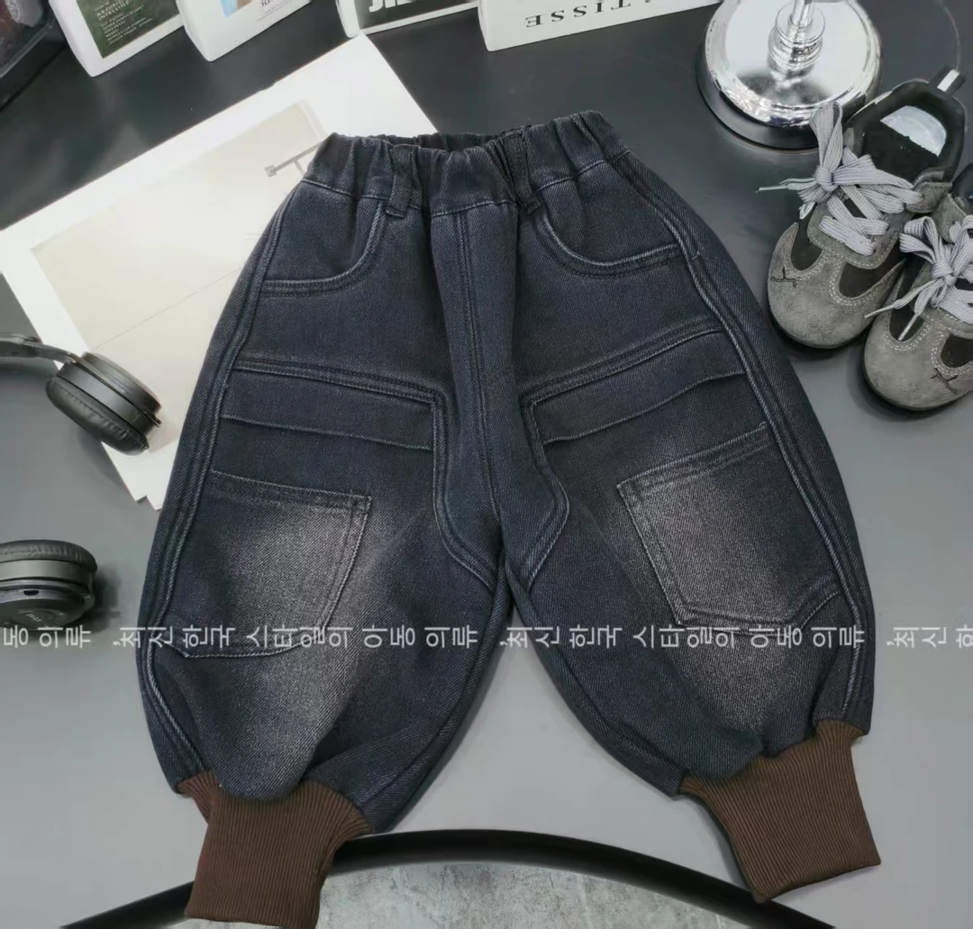 冬.//【设计感工装】设计感十足加绒束脚工装牛仔裤8209