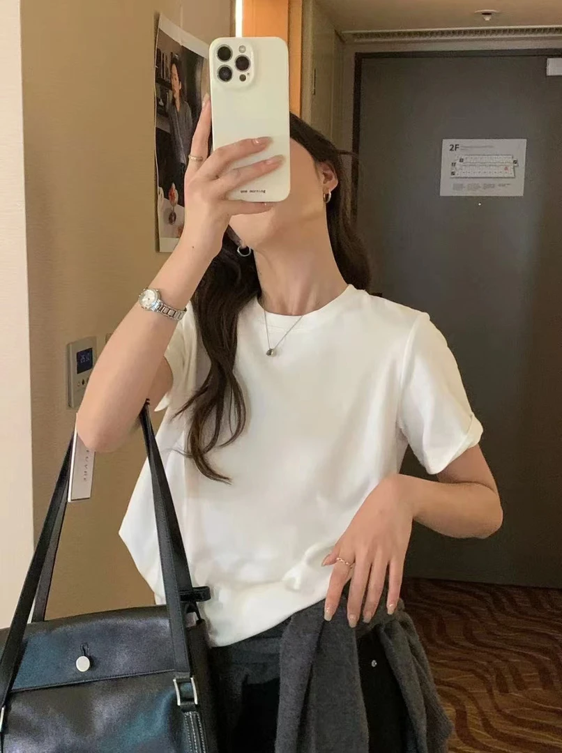 【阿婷家】501简约高级时尚素版T恤