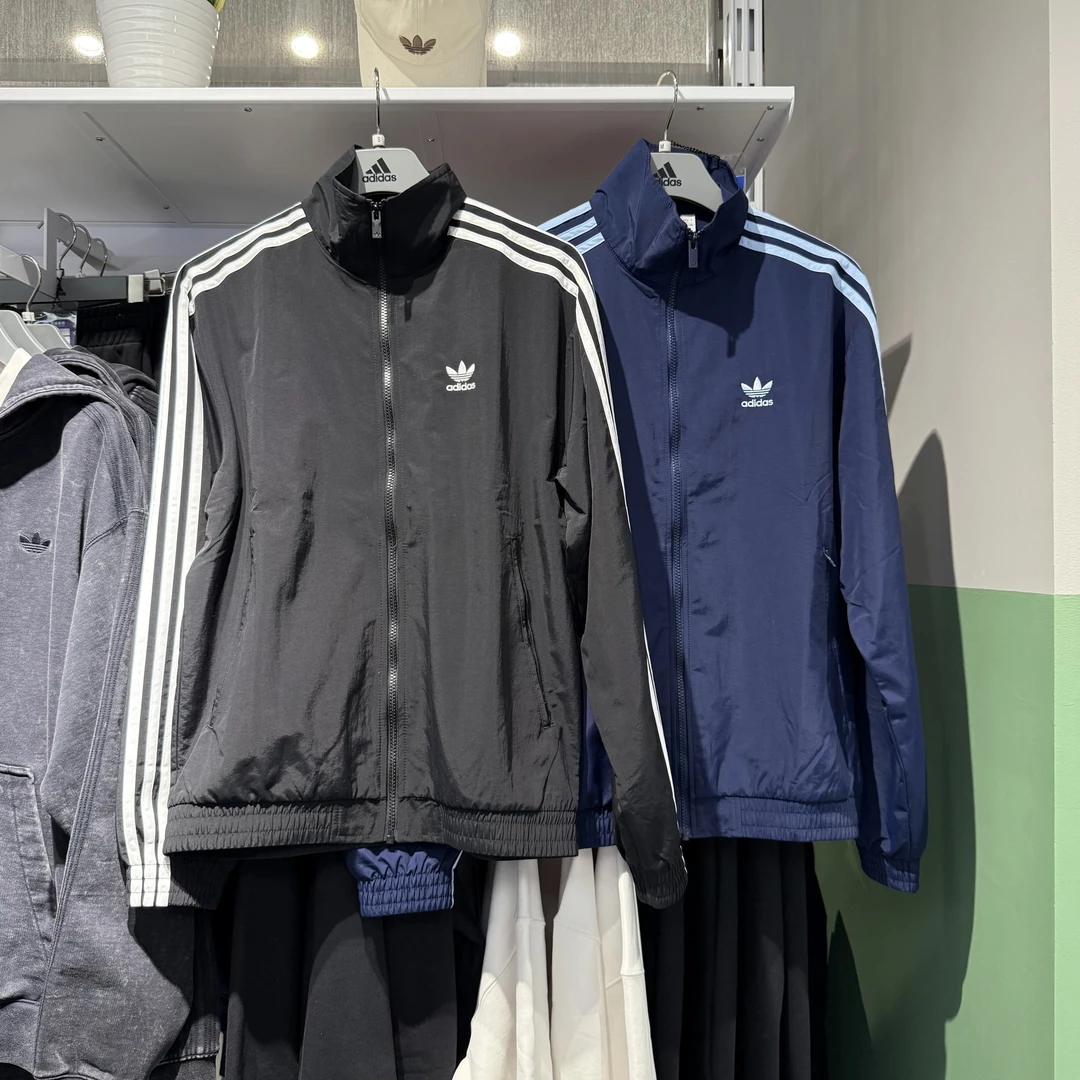 Adidas阿迪达斯三叶草外套男25春新三条纹运动梭织立领夹克KB2466