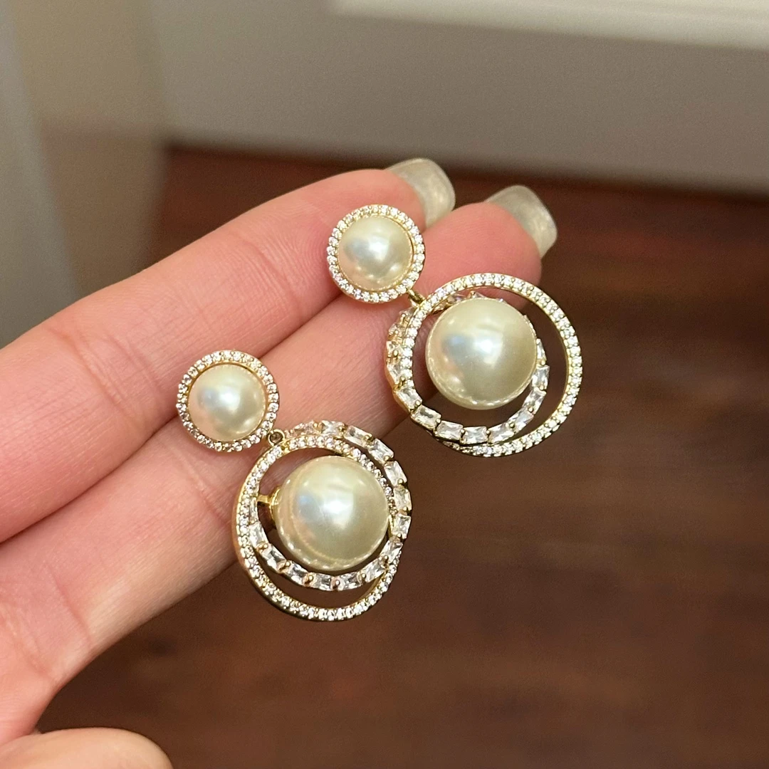 铜合金仿珍珠耳饰 E0325 时尚优雅小女人大气小资名媛精致耳环