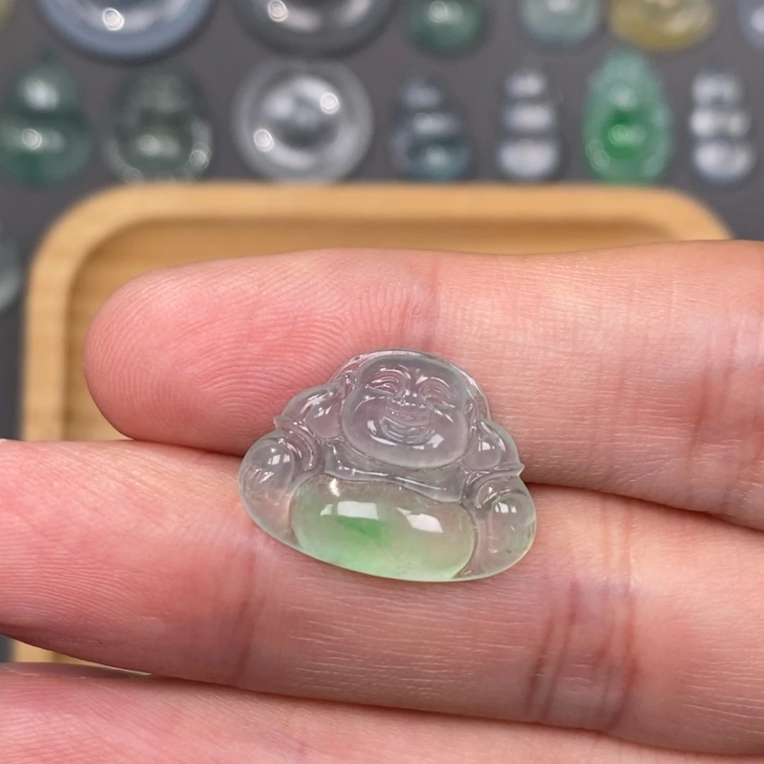 翡翠未镶嵌挂件佛公