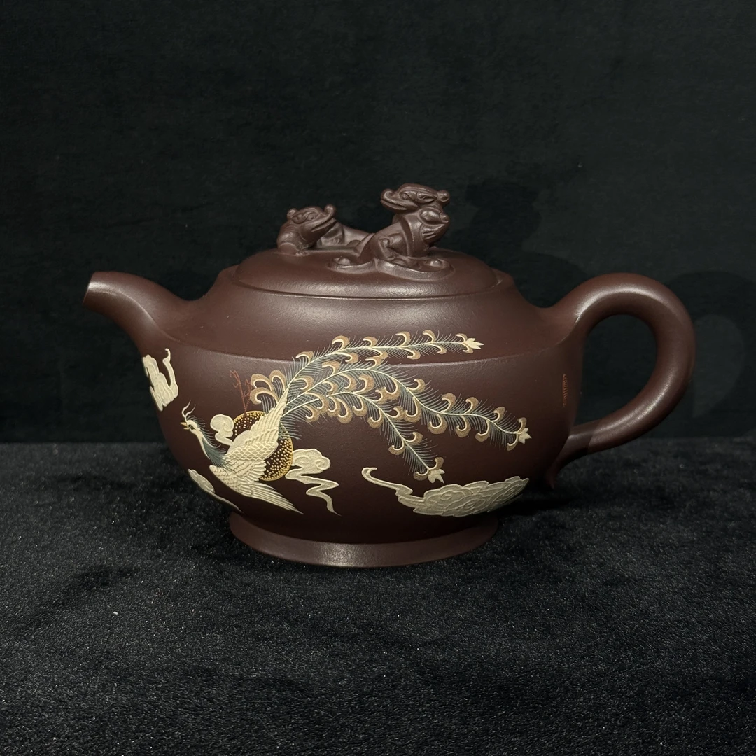 75/JXJ020/蒋小军/紫砂壶龙凤呈祥/紫泥