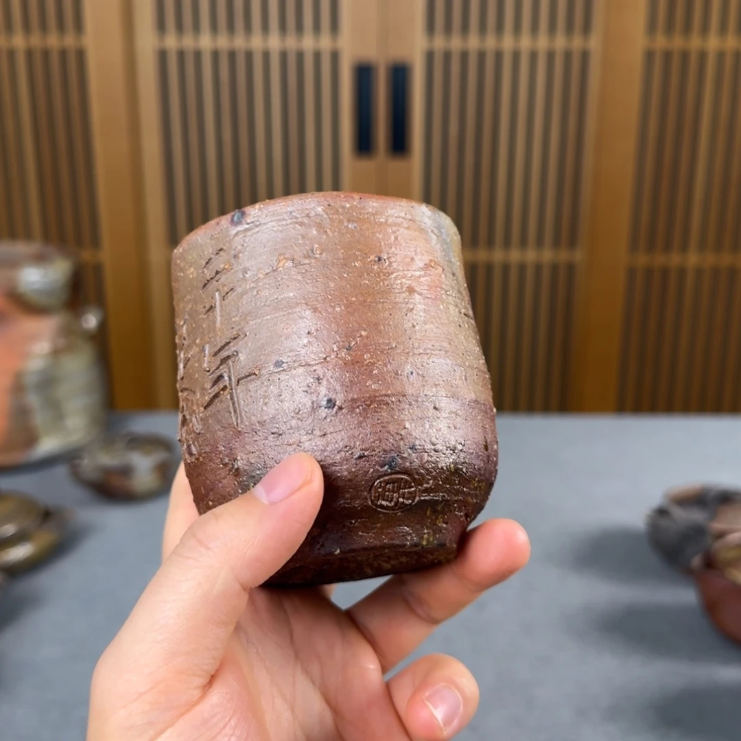 铃木黄弌 备前烧汤吞