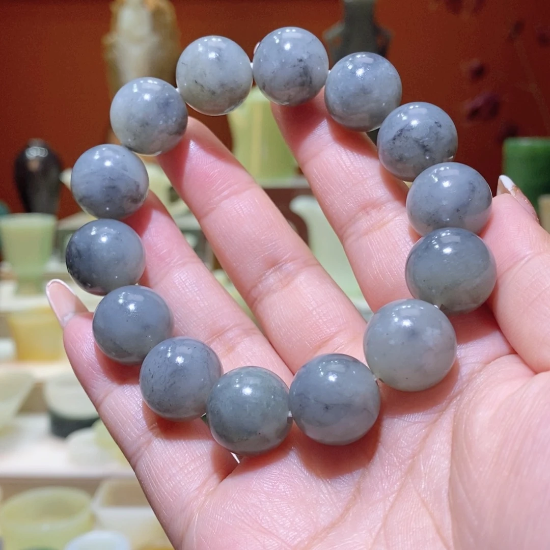 未镶嵌和田玉把件新疆和田玉青花手串16mm