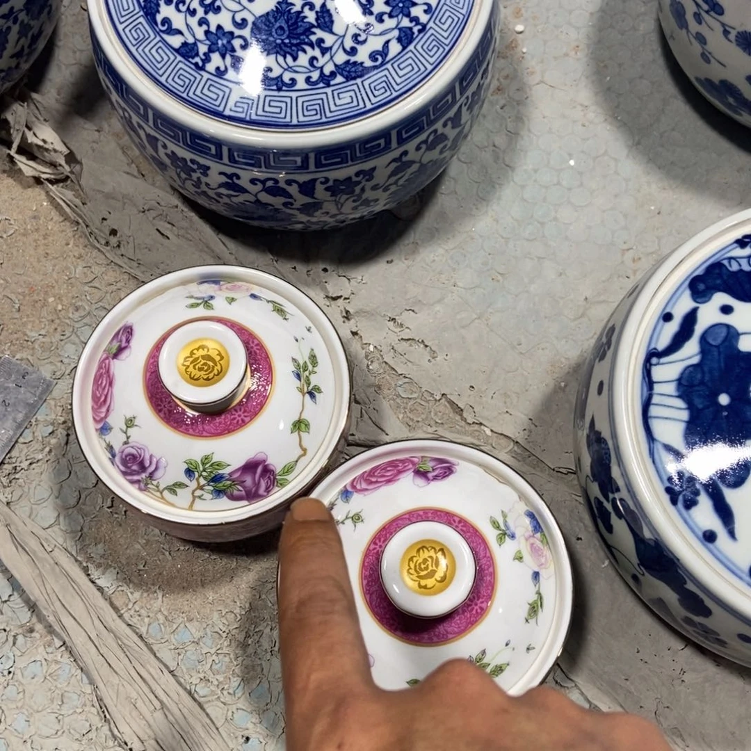 蝶***舞瓷片景德镇陶瓷两个