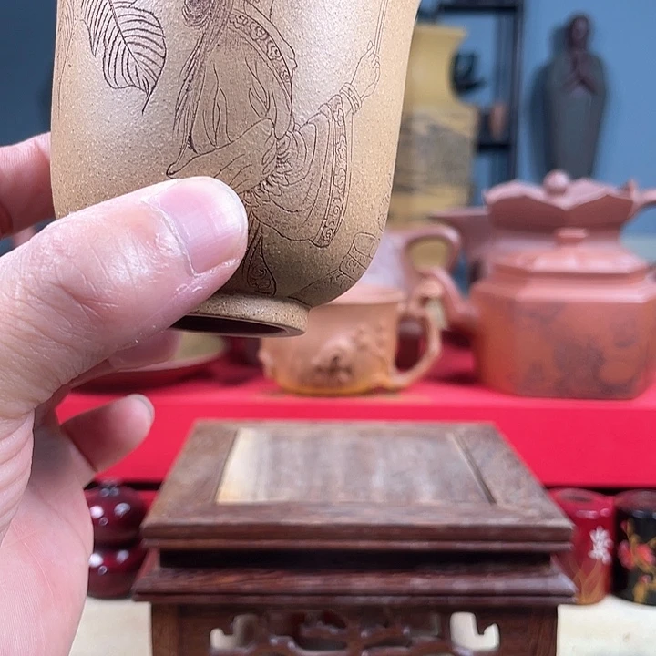 茶杯紫砂左**光四大美女一微花泥