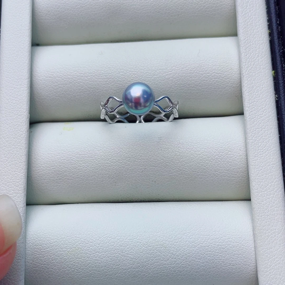 海水珍珠银S925镶嵌戒指w42