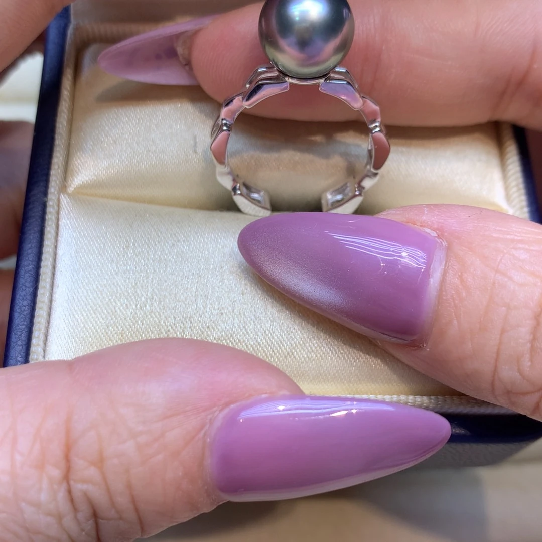 银S925镶嵌戒指海水珍珠