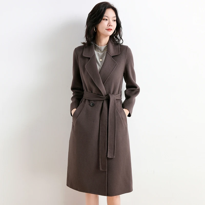 金菊 【纯羊毛】秋冬美拉德风经典时尚西装领舒适羊毛大衣