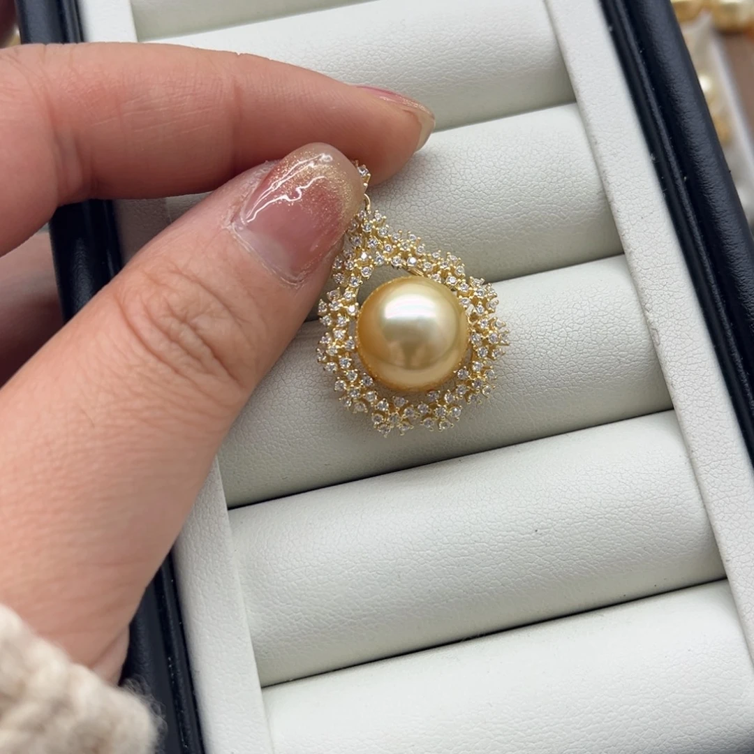 海水珍珠吊坠(不含链)银S925镶嵌