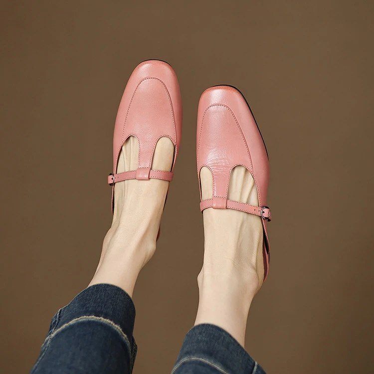 【成都●手工定制】女鞋方头夏季新款法式复古玛丽珍鞋平跟2cm显瘦