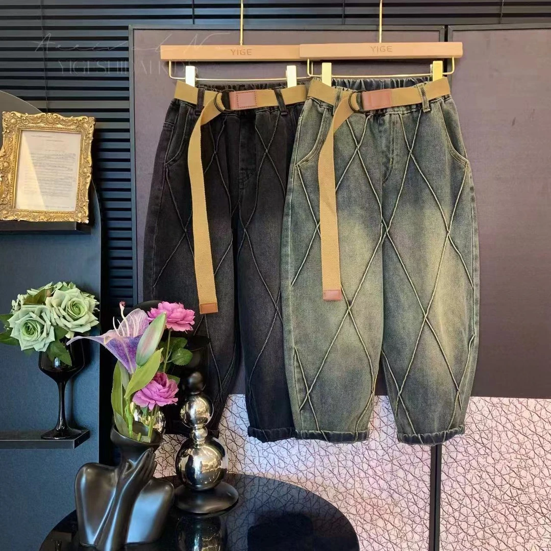 【年中清货】牛仔裤中大童休闲韩版男童时尚春秋男女童牛仔裤YG6340