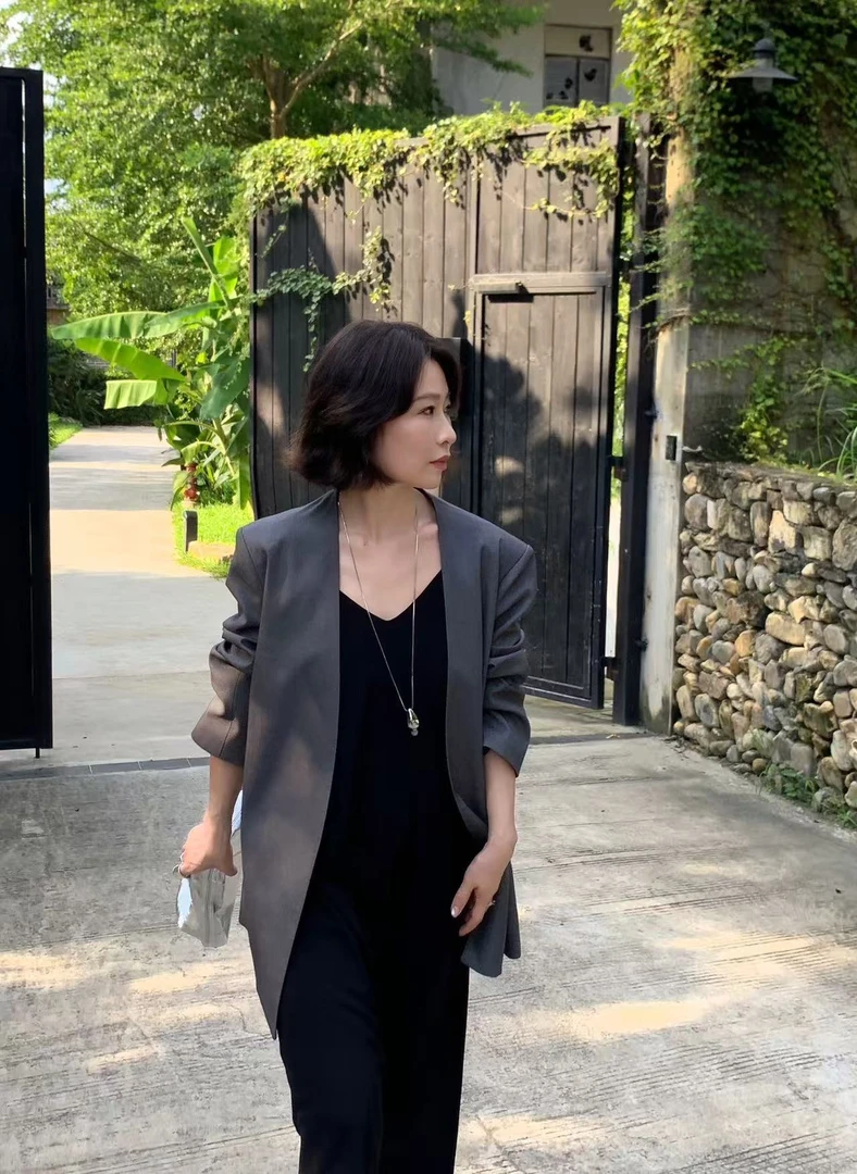 米古古 YIMEI # 7018#福  韩系百搭轻职贵气西装（衣长76.5）