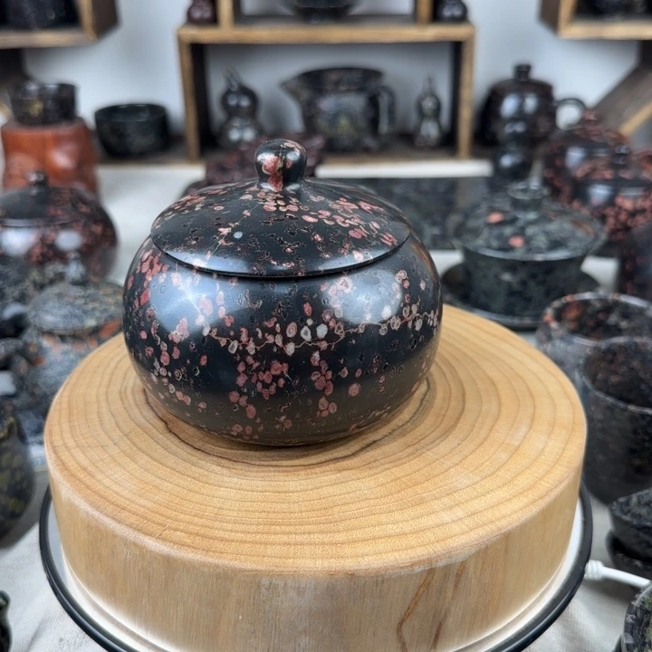 S****g梅花玉红梅茶叶罐茶摆件