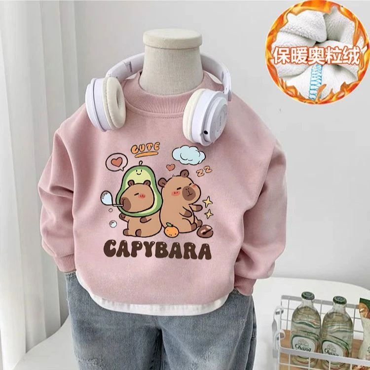 男童秋冬加绒卫衣2025新款韩系痞帅上衣男宝潮酷加厚保暖冬季外套