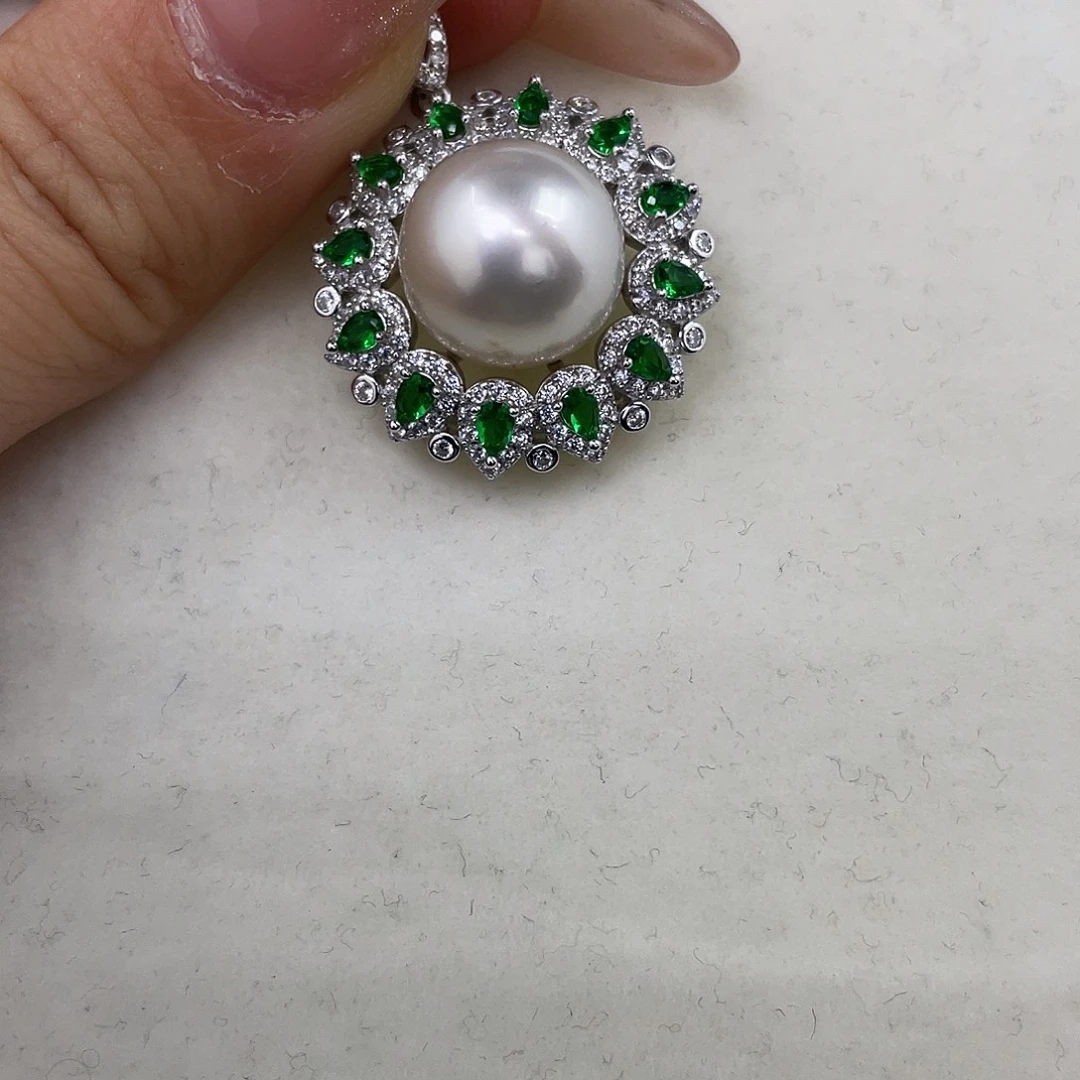 海水珍珠颈饰银S925镶嵌