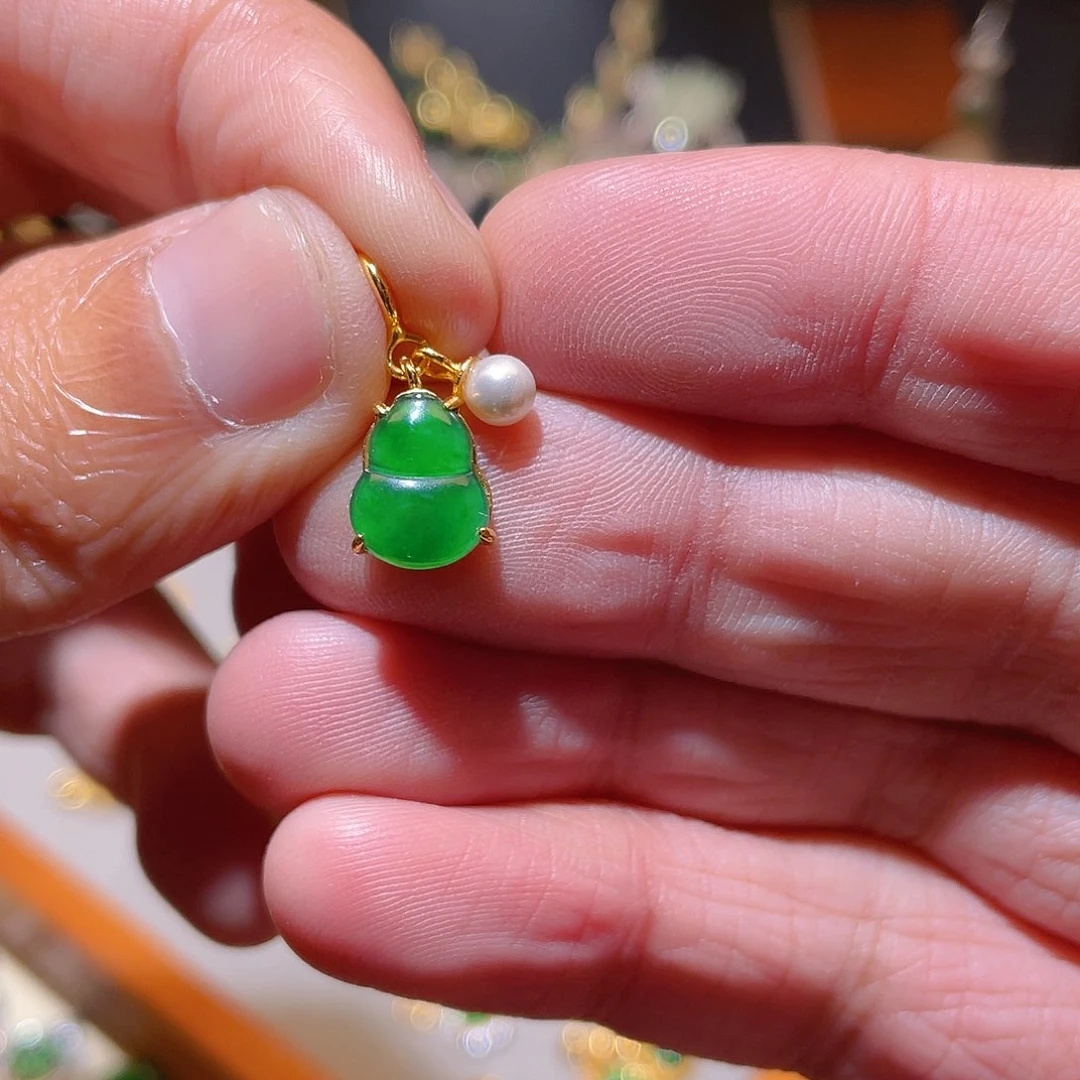 翡翠吊坠(不含链)银S925镶嵌