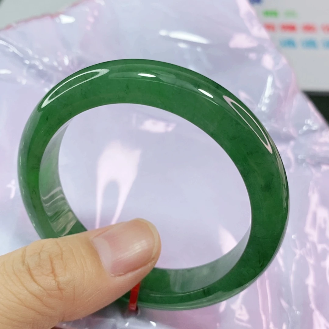 翡翠手镯未镶嵌小*莓51.8圈口高质量高品质强推