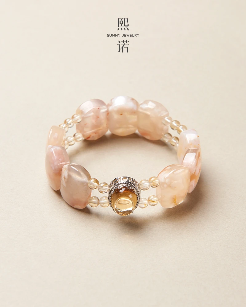 懒猫nono│Saynono 奥罗拉花园 樱花玛瑙手串(多样性发其一)