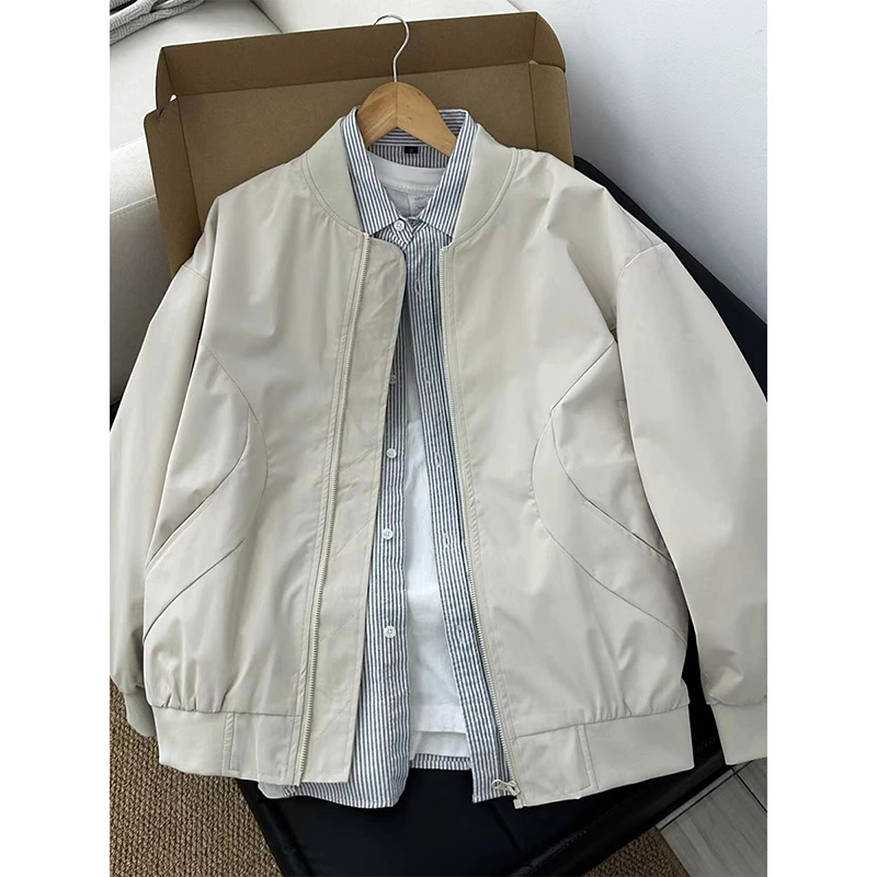 美式短款ma1飞行夹克男春秋季cleanfit外套高级感工装情侣棒球服