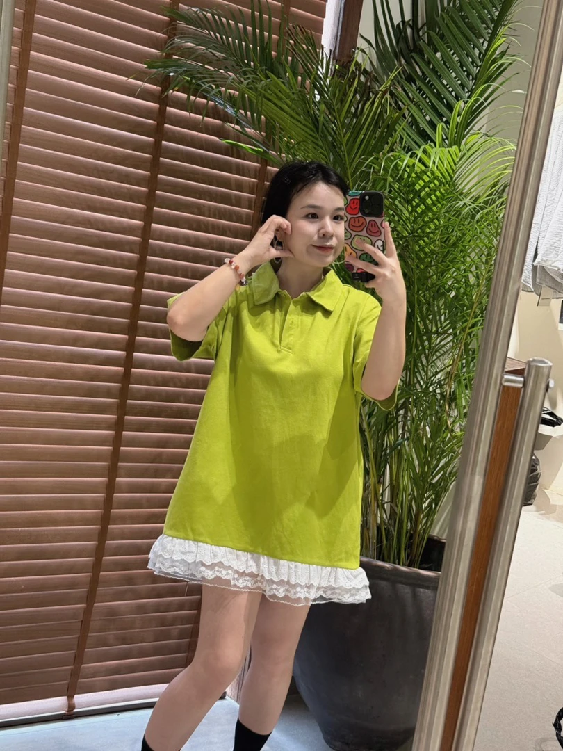 Polo拼接蕾丝款，巨显白