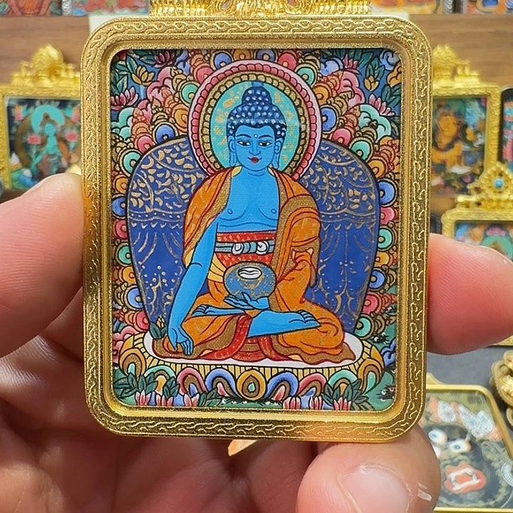 吊坠纯手绘药师佛