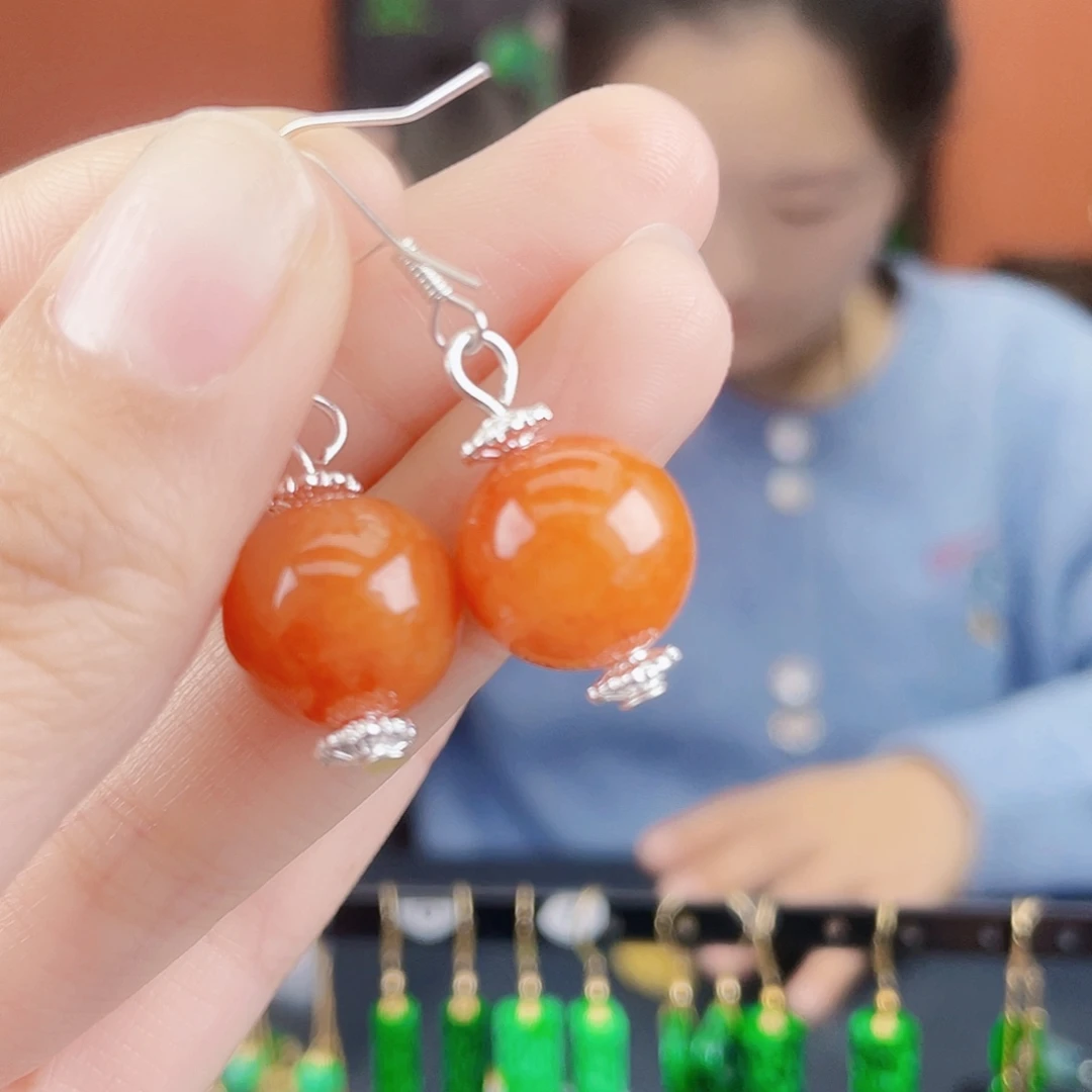 翡翠未镶嵌耳饰饰品