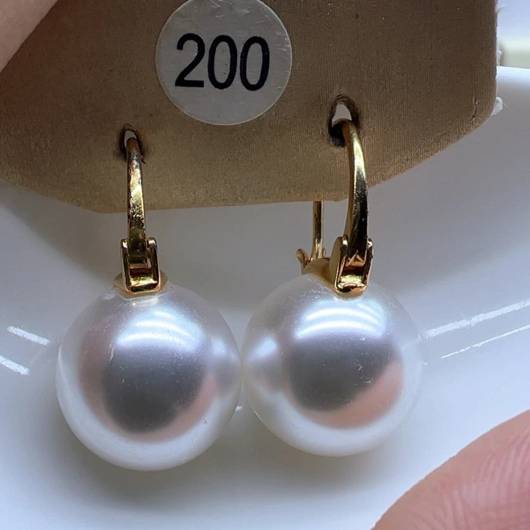 银S925镶嵌淡水珍珠耳饰