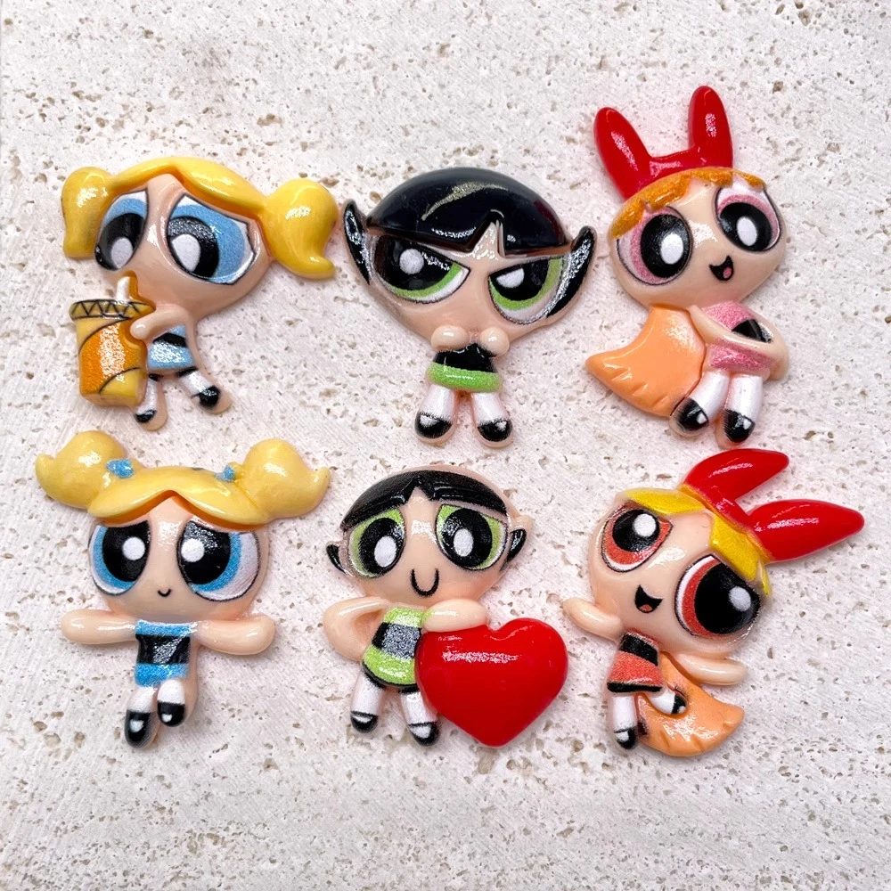 卡通爱心飞天小女警3D立体贴纸中控台显示屏贴电动车车载贴树脂