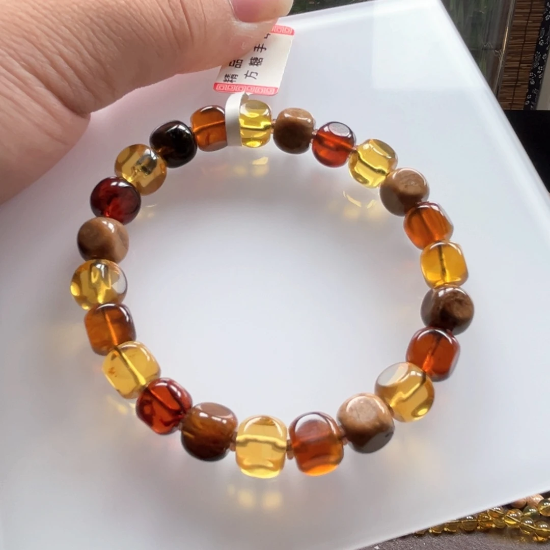 未镶嵌琥珀手串方糖多宝手串
