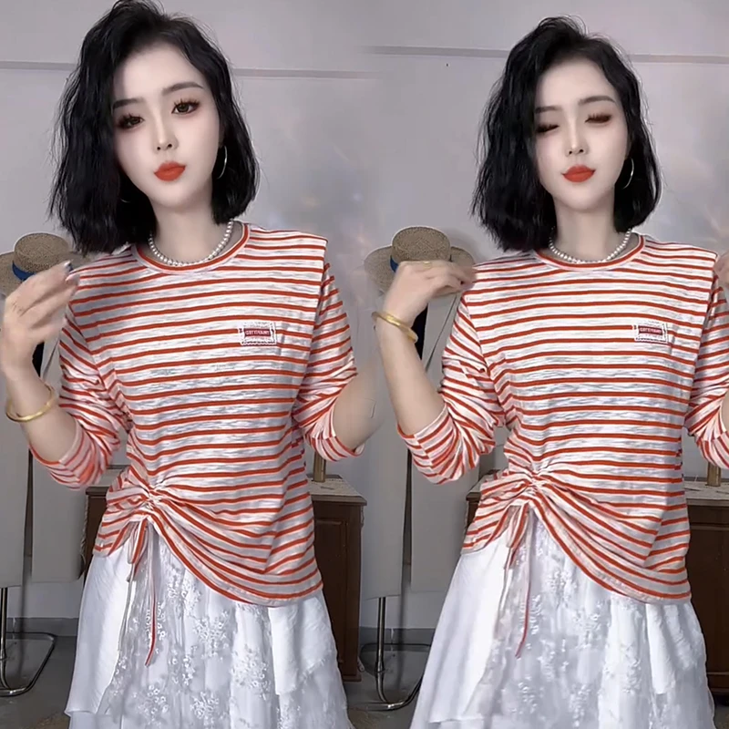 2025夏季新款时尚显瘦气质网红高档洋气女高级百搭宽松大码打底衫